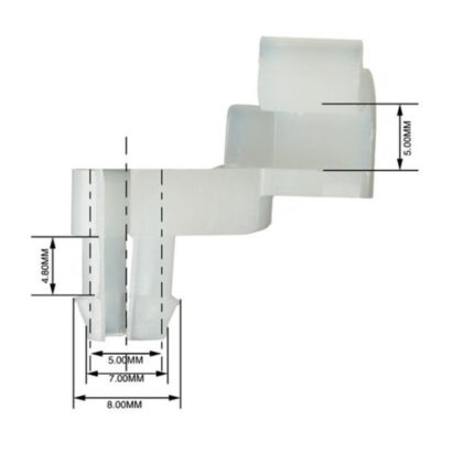 Panel Clip Right Hand(Rod)5mm - 10 Pieces White