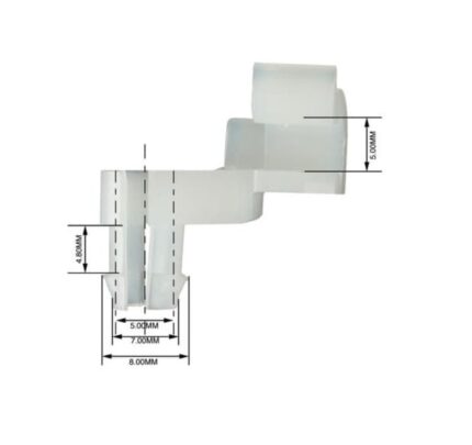 DISCONTINUED - Panel Clip Right Hand(Rod)5mm(100 pieces) White