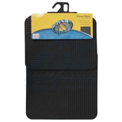 Rubber Mat Heavy Duty Set Black 4 Piece