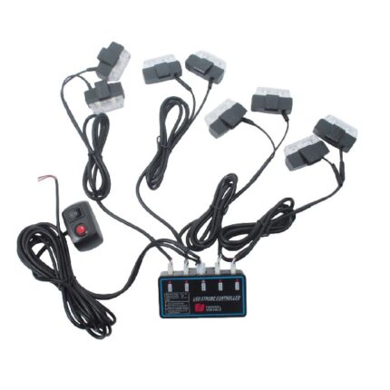 Grill Mount 12 Volt LED Strobe Warning Lamp Kit - Clear