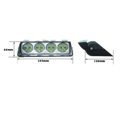 Windshield Mount 12 Volt 16 LED Warning Lamp - Clear