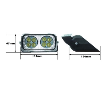 Windscreen Mounted 12 Volt 8 LED Warning Lamp - Clear