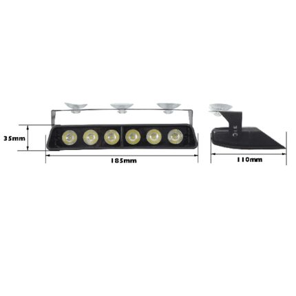 Led With Screen Warning Lamp Clear 12V 6Led