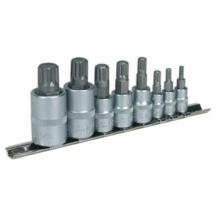 Chrome Vanadium Splined Bit Socket Set - 8 Piece
