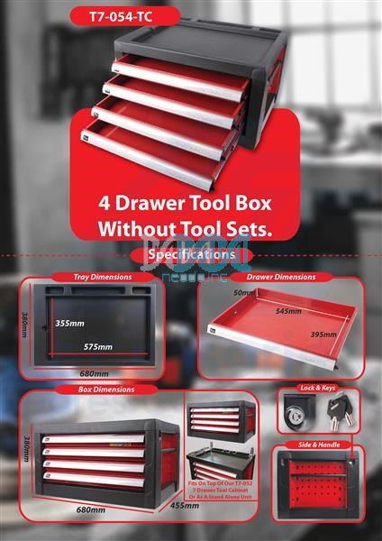 Tool Case 4 Drawer No Tools