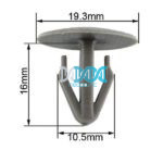 Panel Clips Nissan 8mm Grey