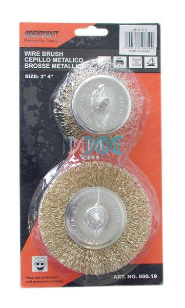 Wire Brush 2 Piece 34 Assorted With Shaft