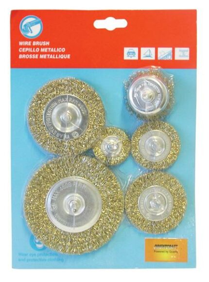 Wire Brush 6 Piece Assorted With Shaft
