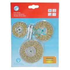 Wire Brush 3 Piece Assorted With Shaft
