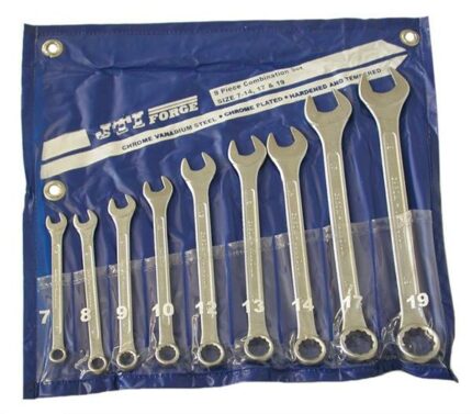 9 Piece Chrome Vanadium Combination Spanner - 7-19mm