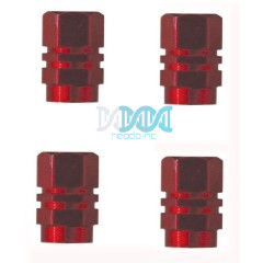 Valve Cap Set 4 Piece Blister Red