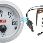 52mm Oil Temperature Gauge White/Sil Rim