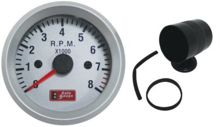 Auto Gauge 2 Tachometer Silver/Silver