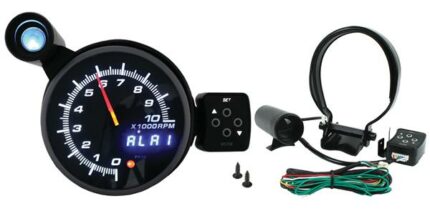 3 3/4 Tachometer Black Face With Shift Light