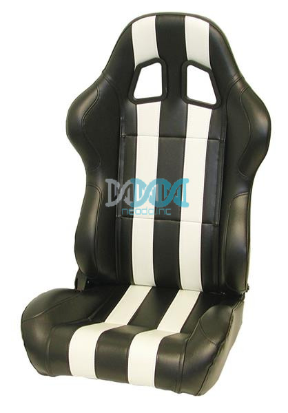 Reclineable Racing Seat Pvc Black/White - Sold per pair