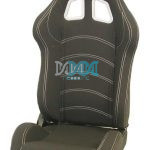 Reclining Racing Seat Cloth Black/White - Sold per pair