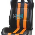 Reclining Racing Seats Pvc Carbon Orange Set - Sold per pair