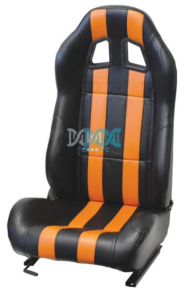 Reclining Racing Seats Pvc Carbon Orange Set - Sold per pair