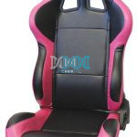 Reclinable Racing Seat Pvc Black Pink Sold as Pairs