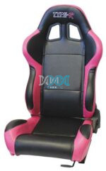 Reclinable Racing Seat Pvc Black Pink Sold as Pairs