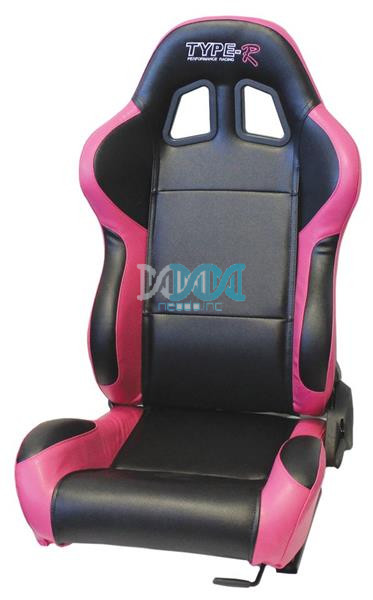 Reclinable Racing Seat Pvc Black Pink Sold as Pairs