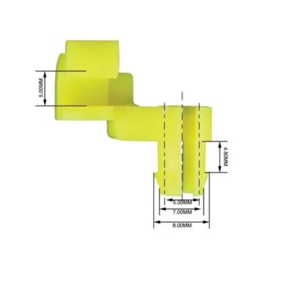 Panel Clips Left Hand(Rod)5mm(100 pieces) Yellow