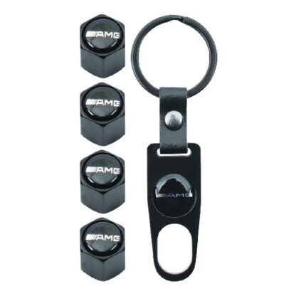 Valve Caps Set With Key Ring Amg