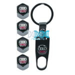 Valve Caps Set With Key Ring Audi