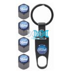 Valve Caps Set With Key Ring Ford