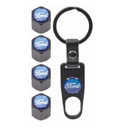Valve Caps Set With Key Ring Ford