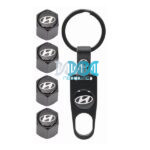 Valve Caps Set With Key Ring Hyundai
