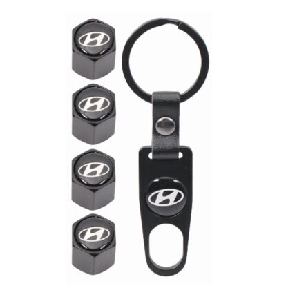 Valve Caps Set With Key Ring Hyundai