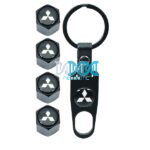 Valve Caps Set With Key Ring Mitsubishi