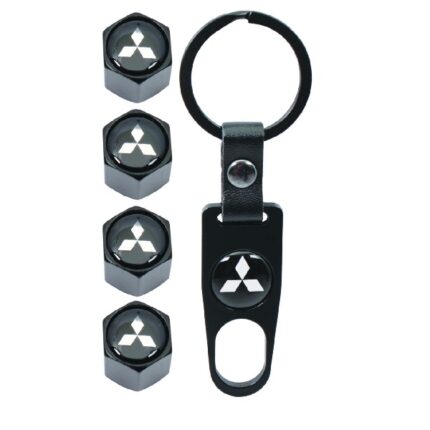 Valve Caps Set With Key Ring Mitsubishi