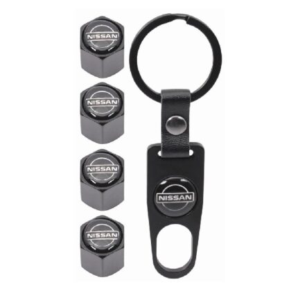 Valve Caps Set With Key Ring Nissan