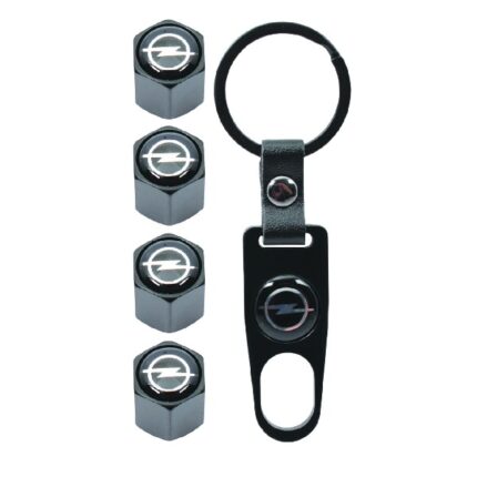 Valve Caps Set With Key Ring Opel