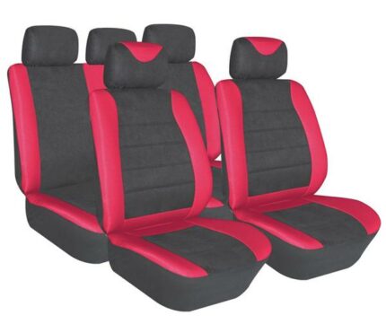 Seat Covers 9 Pieces Grey Racer