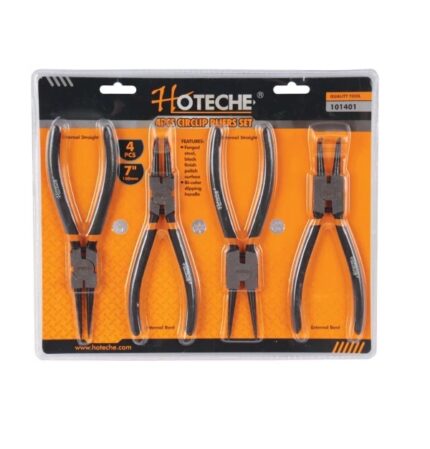 Hoteche 7 inch / 180mm 4 Piece Circlip Pliers Set