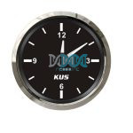 Kus 52mm Marine Clock - Black With Stainless Steel Bezel