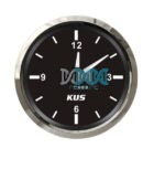 Kus 52mm Marine Clock - Black With Stainless Steel Bezel