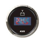 Kus Digital Volt Guge - 8-32V - Black Face With Stainless Steel Bezel