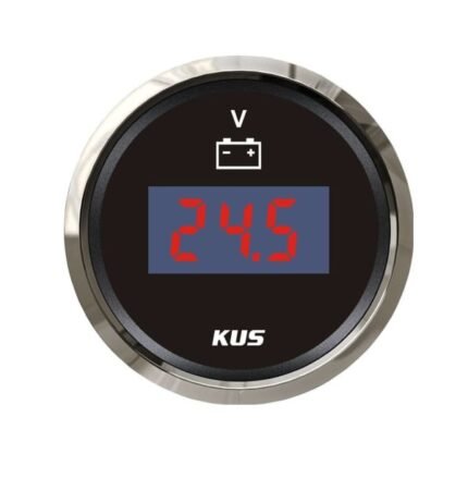 Kus Digital Volt Guge - 8-32V - Black Face With Stainless Steel Bezel