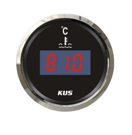 Kus Digital Water Temperature Gauge - 52mm - Black Face With Silver Bezel