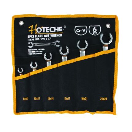 Hoteche Chrome Vanadium 6 Piece Flare Nut Wrench Set