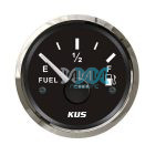 Kus Fuel Level Gauge - 52mm - Black Face With Silver Bezel