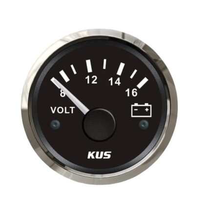 Kus Oil Pressure Gauge - 52mm - Black Face With Silver Bezel