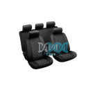 9 Piece Seat Covers Grid White/Black