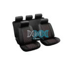 9 Piece Seat Covers Grid Red/Black