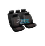 9 Piece Seat Covers Grid Red/Black