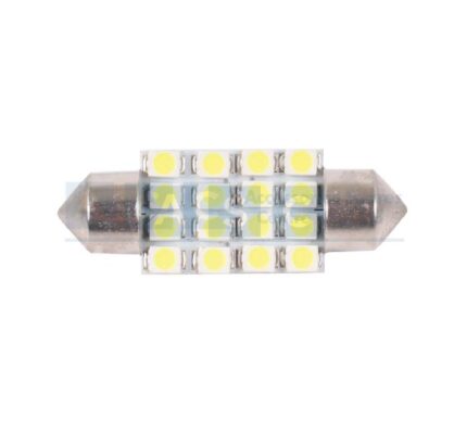 Led Globe Festoon 12-24V 16 Leds 10 x 36mm - Led Chip 4014 Base SV8.5